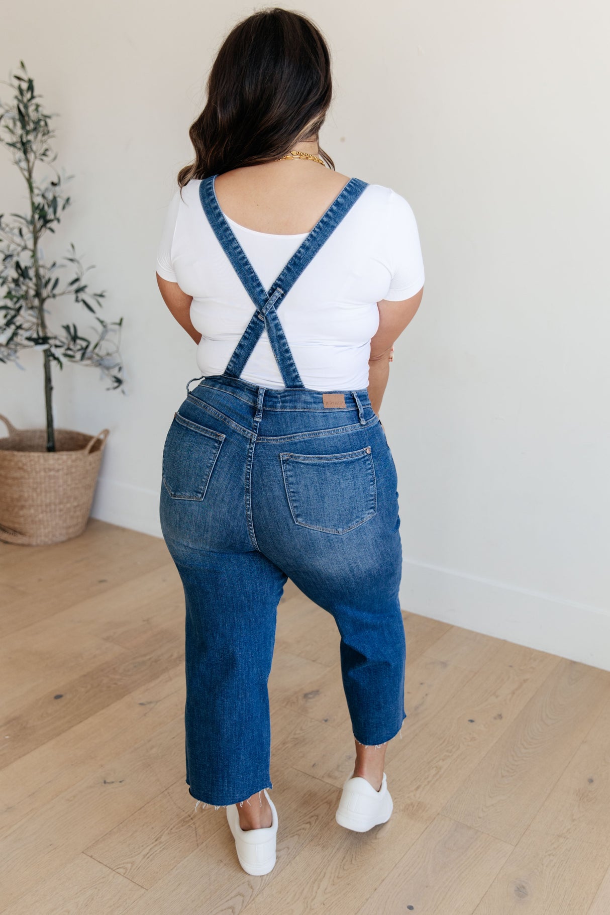 Priscilla High Rise Crop Wide Leg Denim Overalls - Liarian Unlimited Boutique
