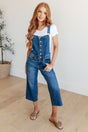 Priscilla High Rise Crop Wide Leg Denim Overalls - Liarian Unlimited Boutique