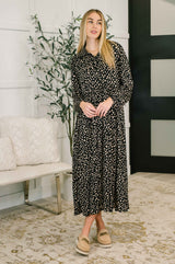 Promotional Proposal Collared Dress in Black and Khaki