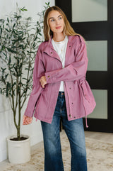 Chaqueta con cremallera frontal completa Puddle Jumper en color malva