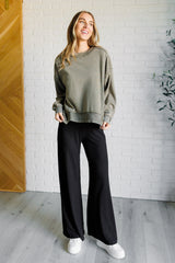 Jersey de cuello redondo Quick Fix Mineral Wash en verde militar