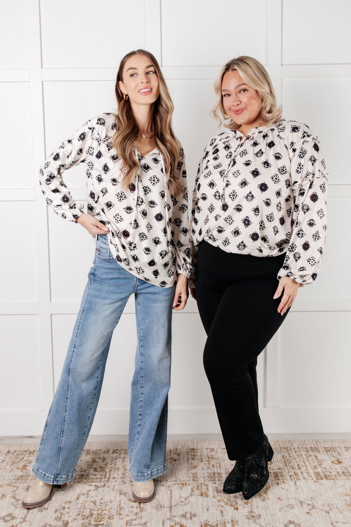 Blusa de mosaico floral de seguimiento rápido