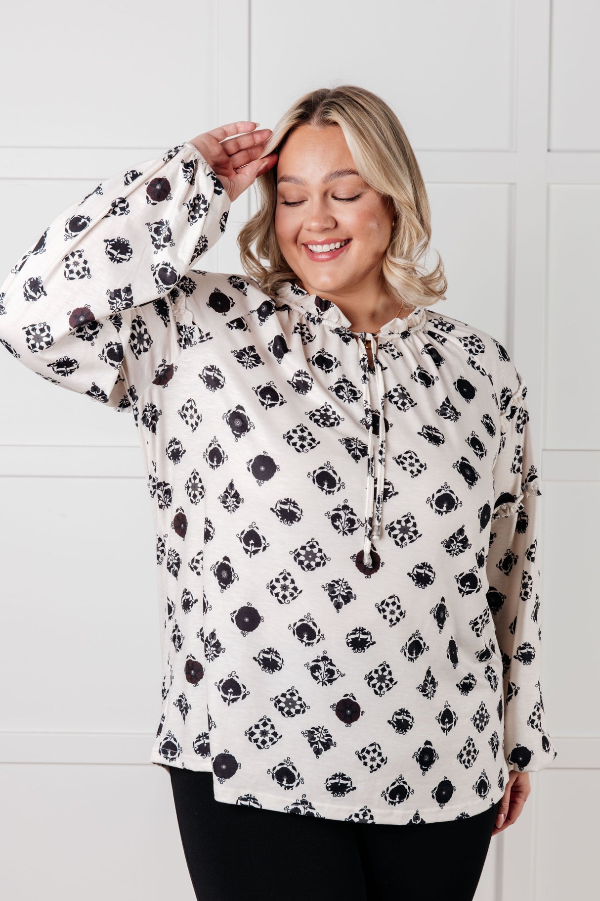 Blusa de mosaico floral de seguimiento rápido