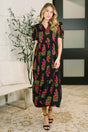 Quiet Life Notch Neck Tiered Dress in Black