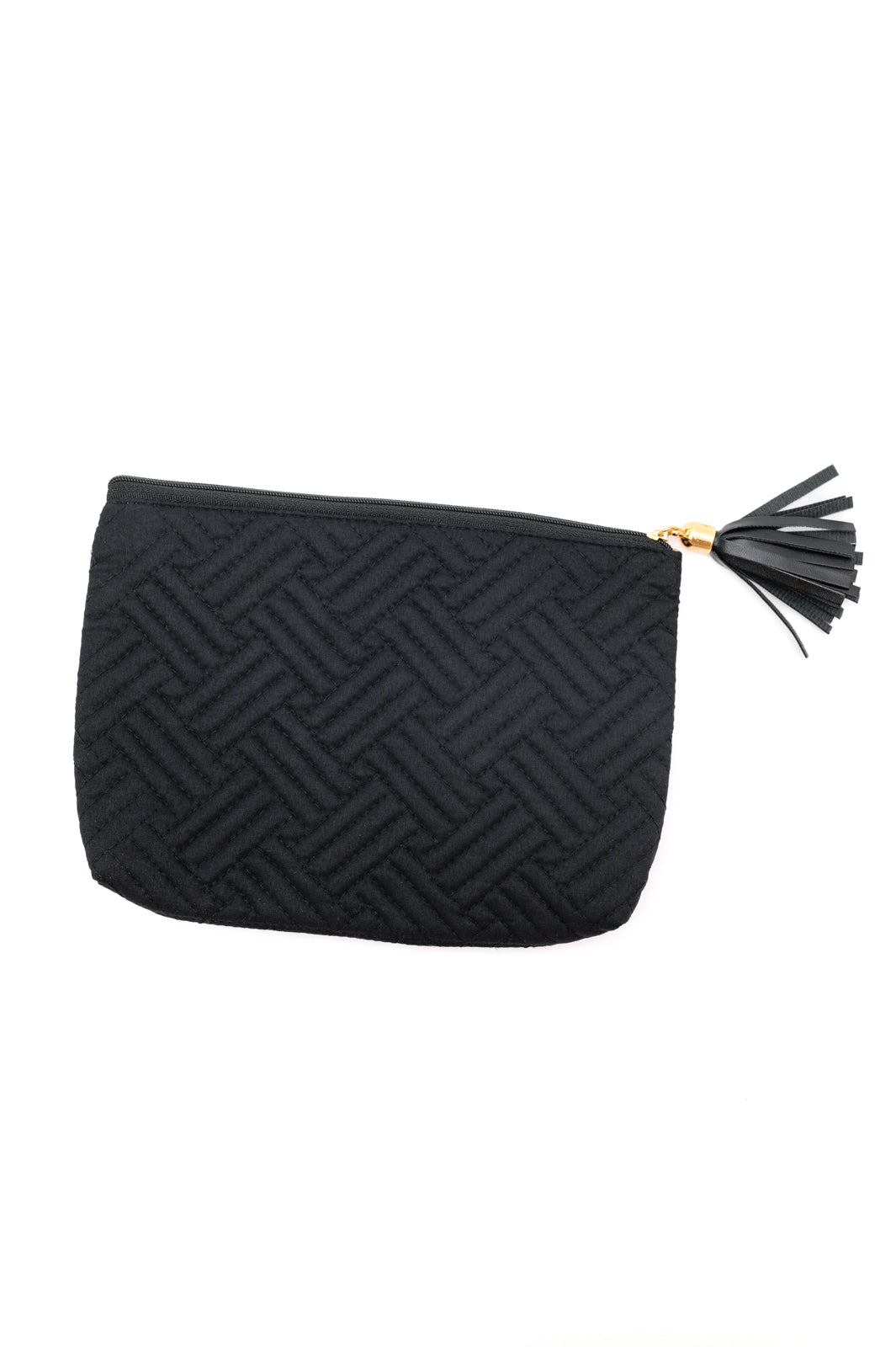 Quilted Travel Zip Pouch in Black - Liarian Unlimited Boutique