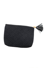Quilted Travel Zip Pouch in Black - Liarian Unlimited Boutique