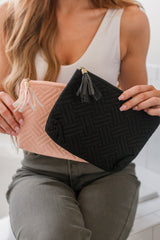Quilted Travel Zip Pouch in Black - Liarian Unlimited Boutique