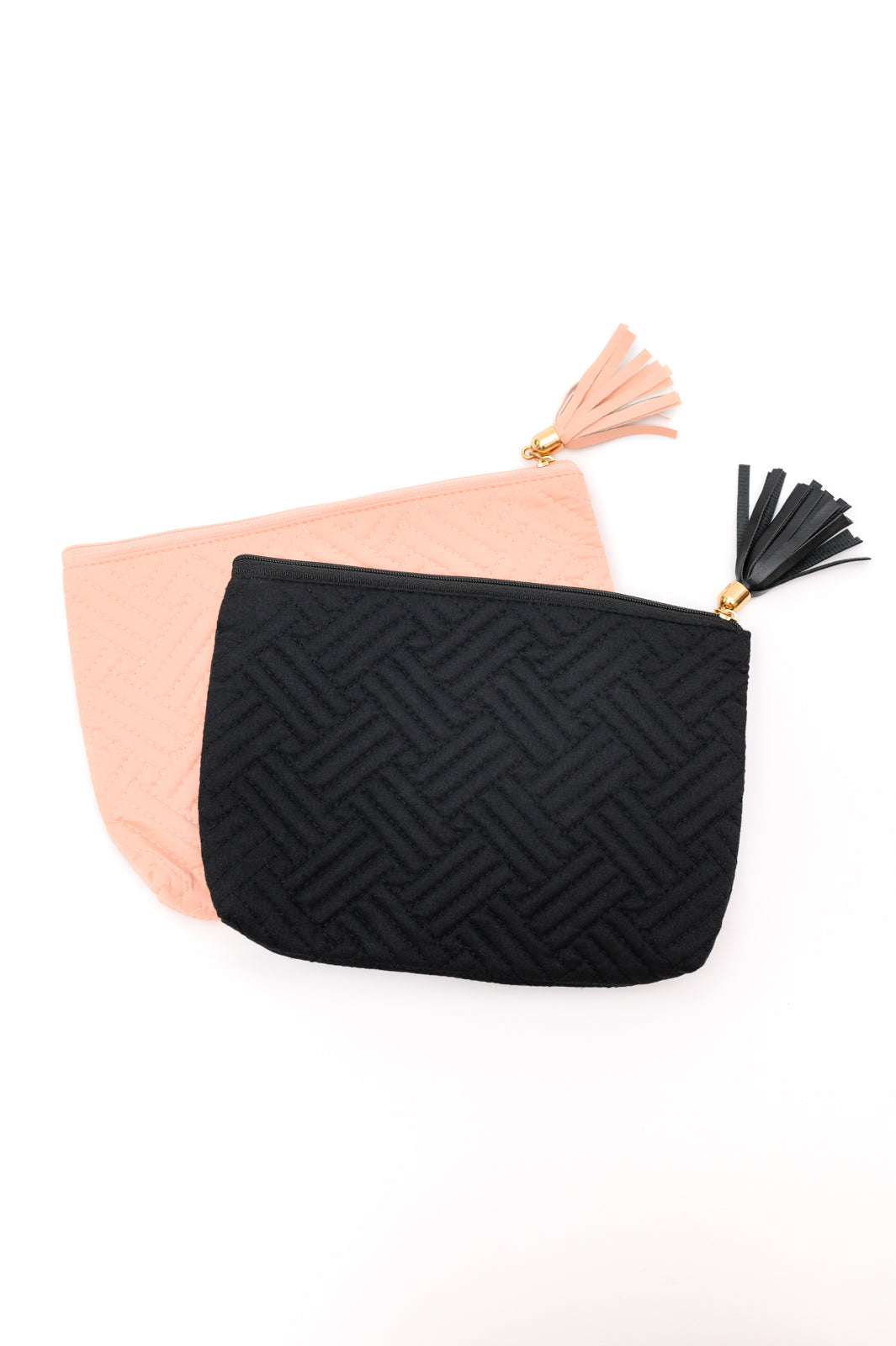 Quilted Travel Zip Pouch in Black - Liarian Unlimited Boutique