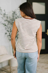 Quite Intimately Striped Muscle Tee in Brown