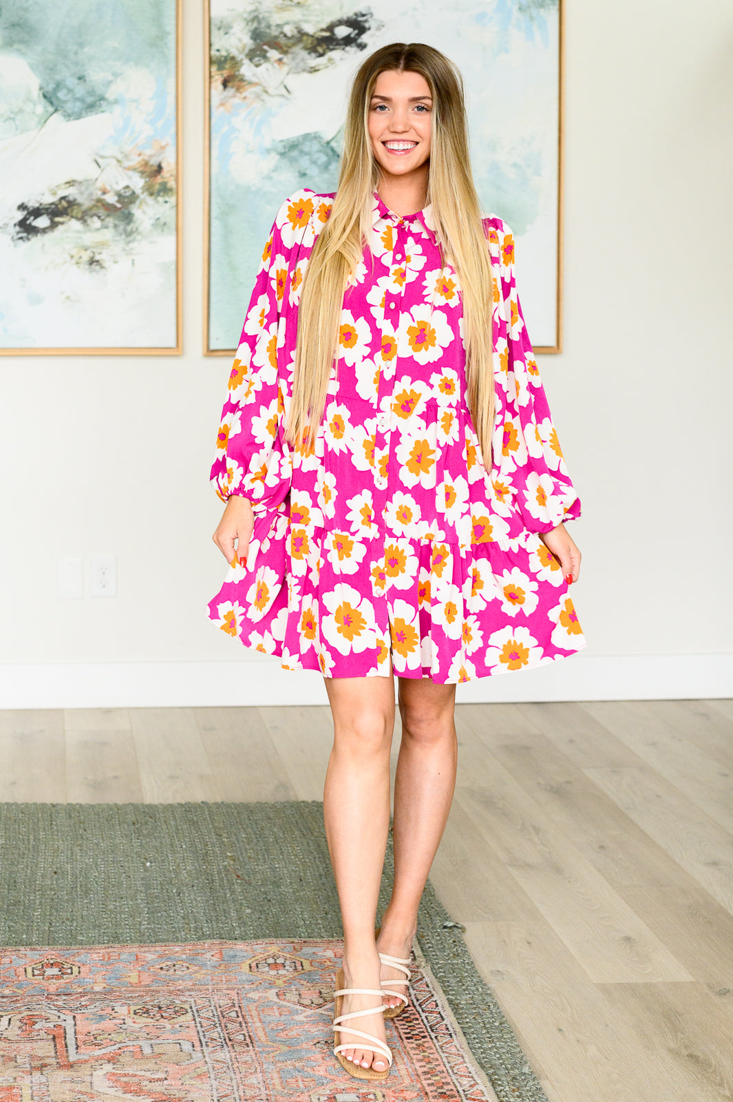 Magnificently Mod Floral Shirt Dress - Liarian Unlimited Boutique