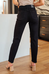 Reese Rhinestone Slim Fit Jeans in Black - Liarian Unlimited Boutique
