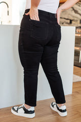 Reese Rhinestone Slim Fit Jeans in Black - Liarian Unlimited Boutique