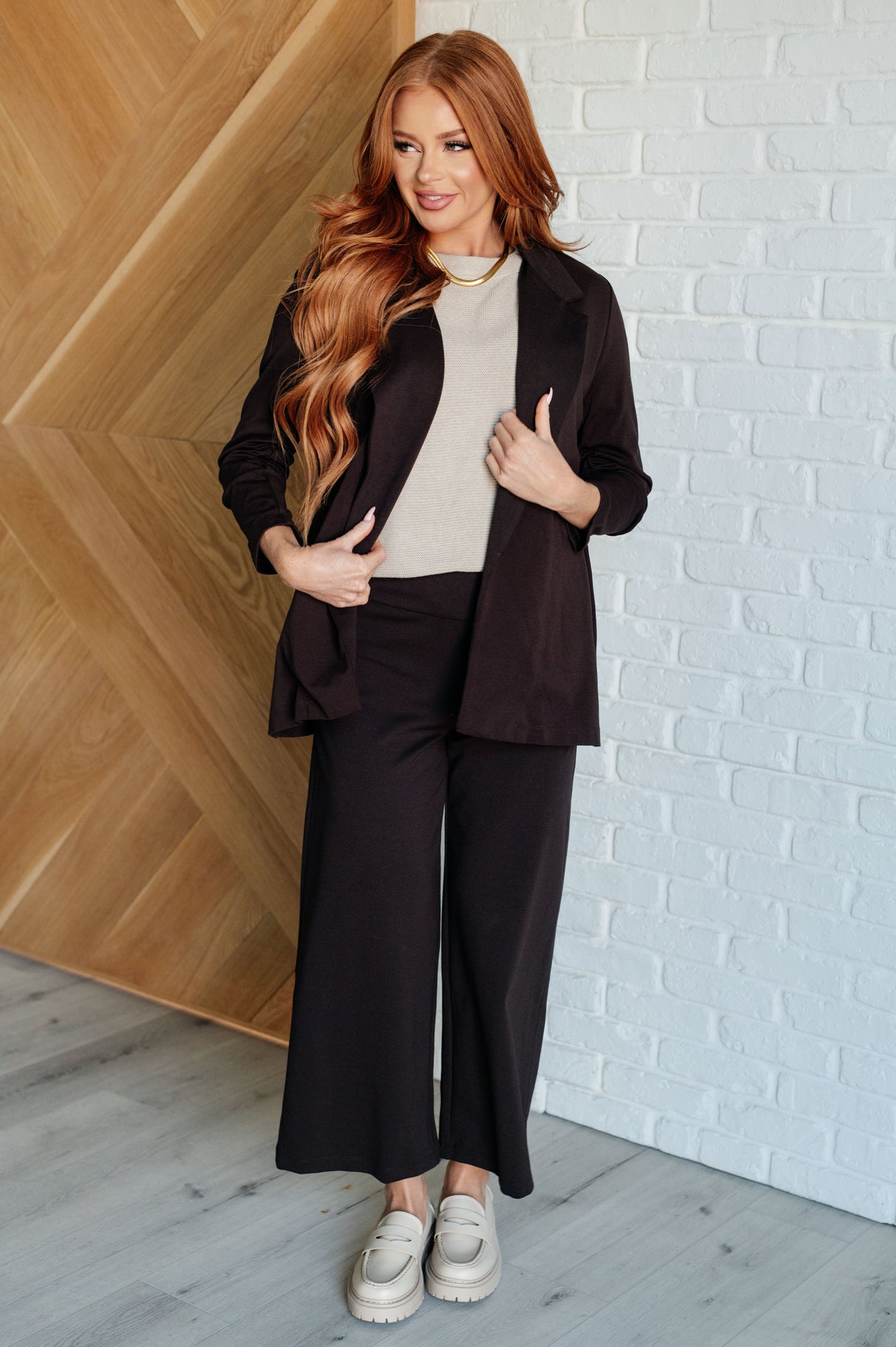 Magic 3/4 Blazer in Chocolate - Liarian Unlimited Boutique