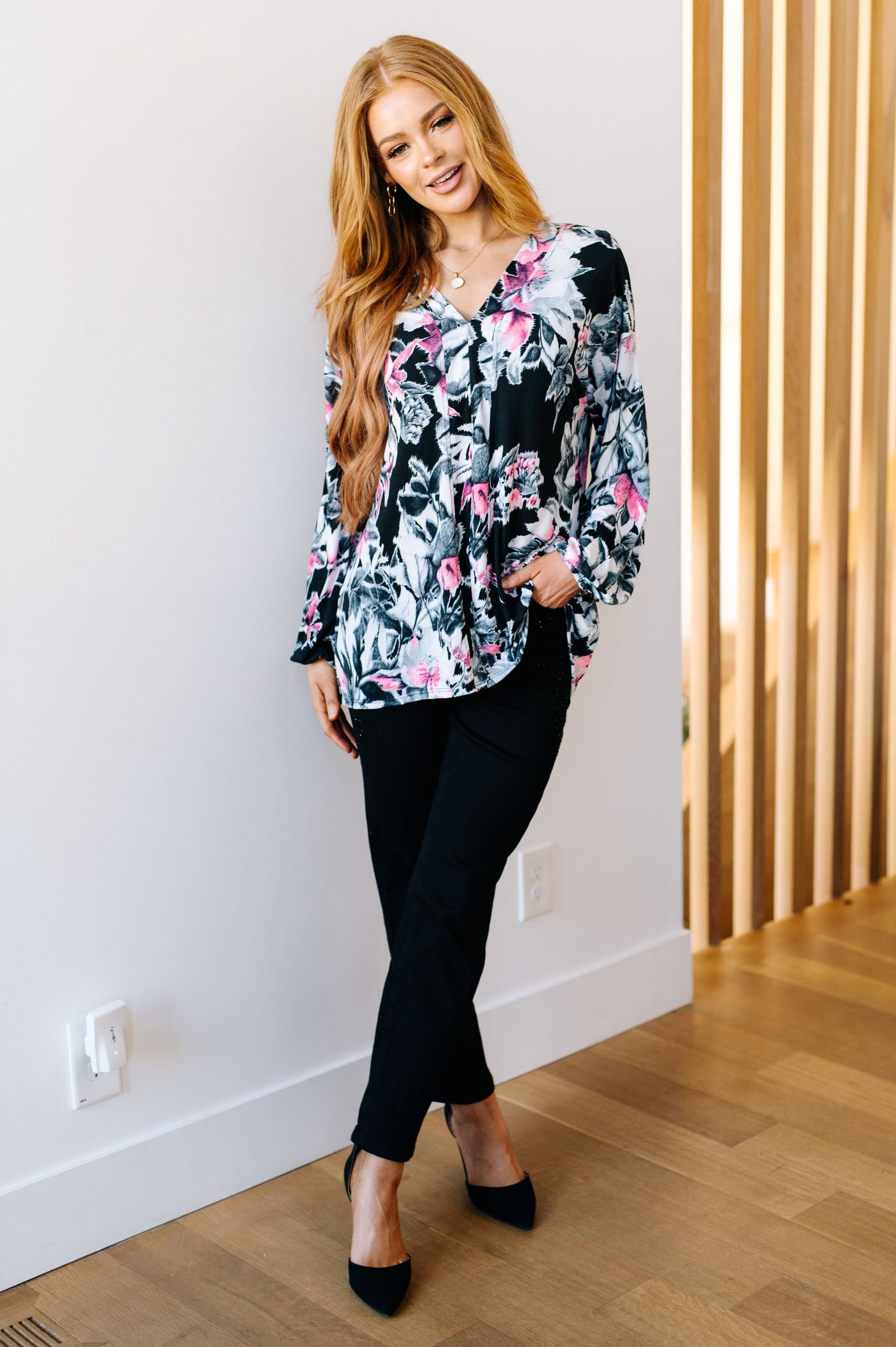 Rendered Rendition V-Neck Top - Liarian Unlimited Boutique