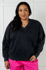 Suéter de felpa francesa con lavado mineral Rep Ready en negro