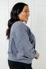 Suéter de felpa francesa con lavado mineral Rep Ready en azul