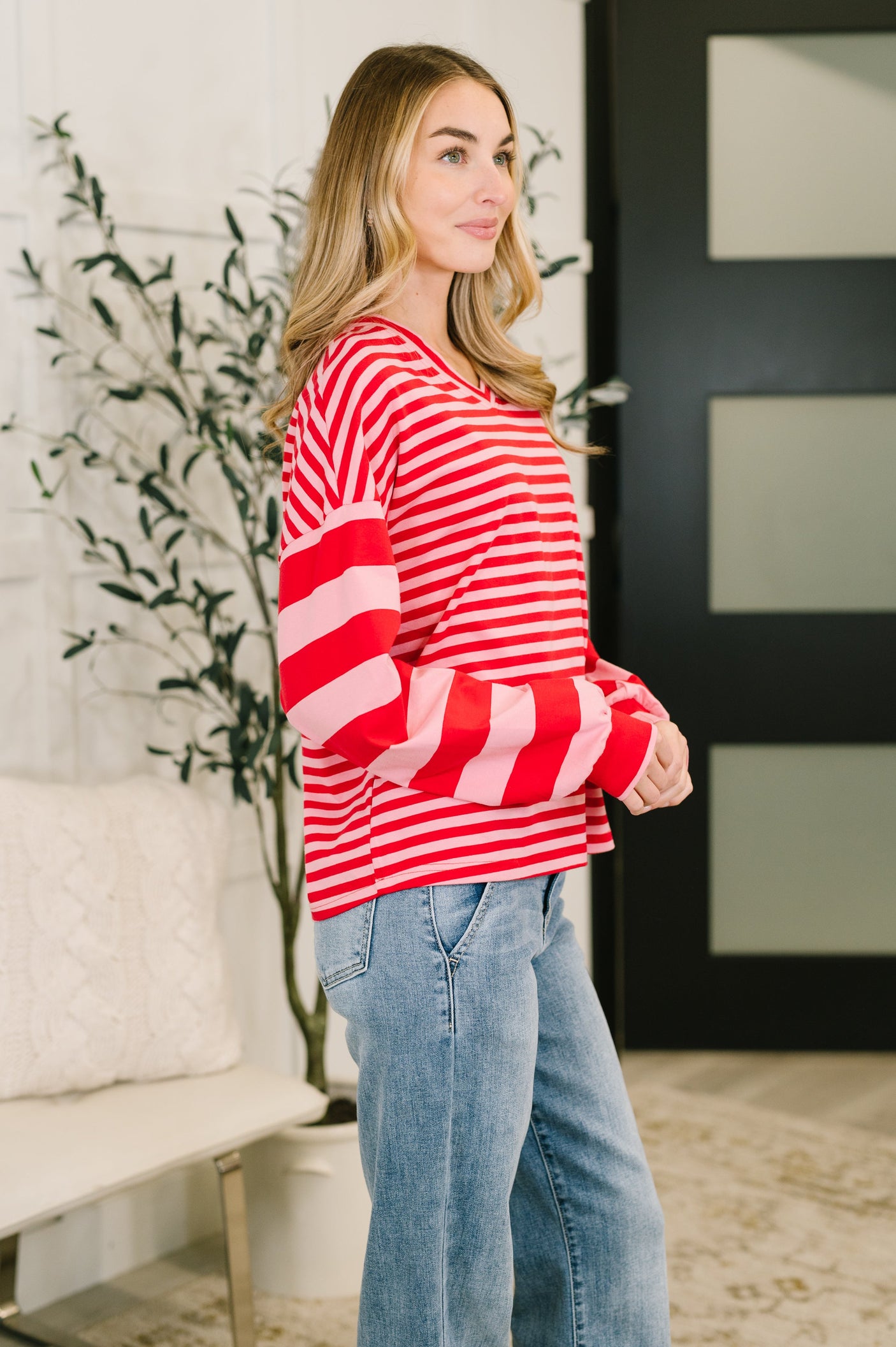 Rhythm & Rows V-Neck Drop Shoulder Pullover