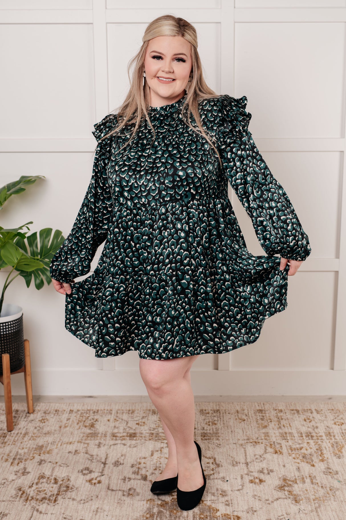 Right As Rain Ruffle Detail Dress - Liarian Unlimited Boutique