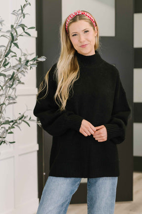 Right to the Core High Neck Pullover in Black