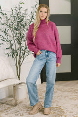 Right to the Core High Neck Pullover in Light Plum