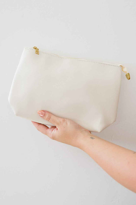 Road Less Traveled Handbag with Zipper Pouch in Cream
