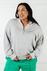 Chaqueta Rogue Runner con media cremallera en gris jaspeado