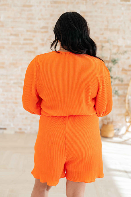 Roll With me Romper in Tangerine - Liarian Unlimited Boutique