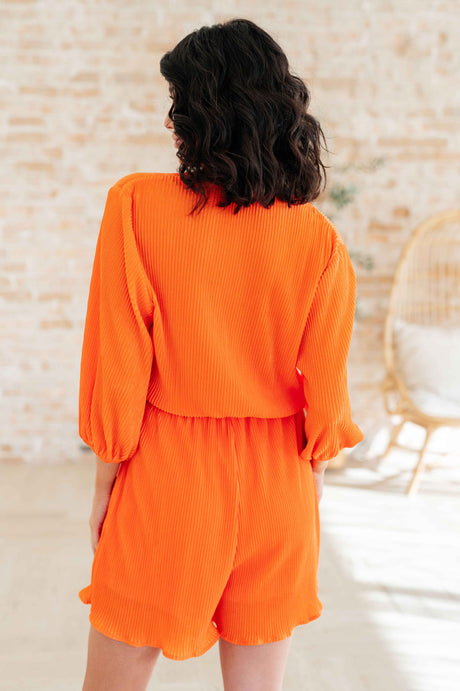 Roll With me Romper in Tangerine - Liarian Unlimited Boutique