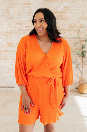 Roll With me Romper in Tangerine - Liarian Unlimited Boutique