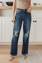Rose High Rise 90's Straight Jeans in Dark Wash - Liarian Unlimited Boutique