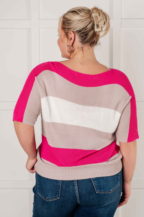 Rows Of Rose Short Sleeve Knit Top - Liarian Unlimited Boutique