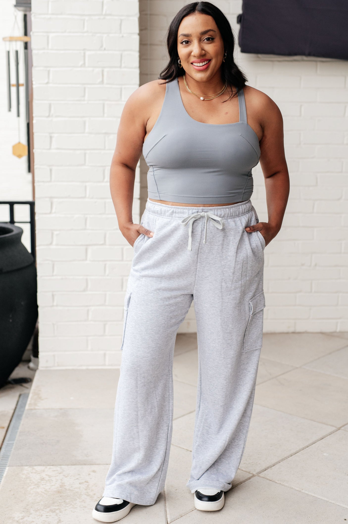 Doing it For Me Asymmetrical Tank in Rhino Grey - Liarian Unlimited Boutique
