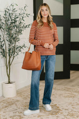 Rust Revival Long Sleeve Knit Top