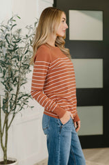 Rust Revival Long Sleeve Knit Top