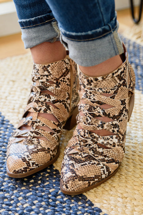 Botines Sadie de piel de serpiente