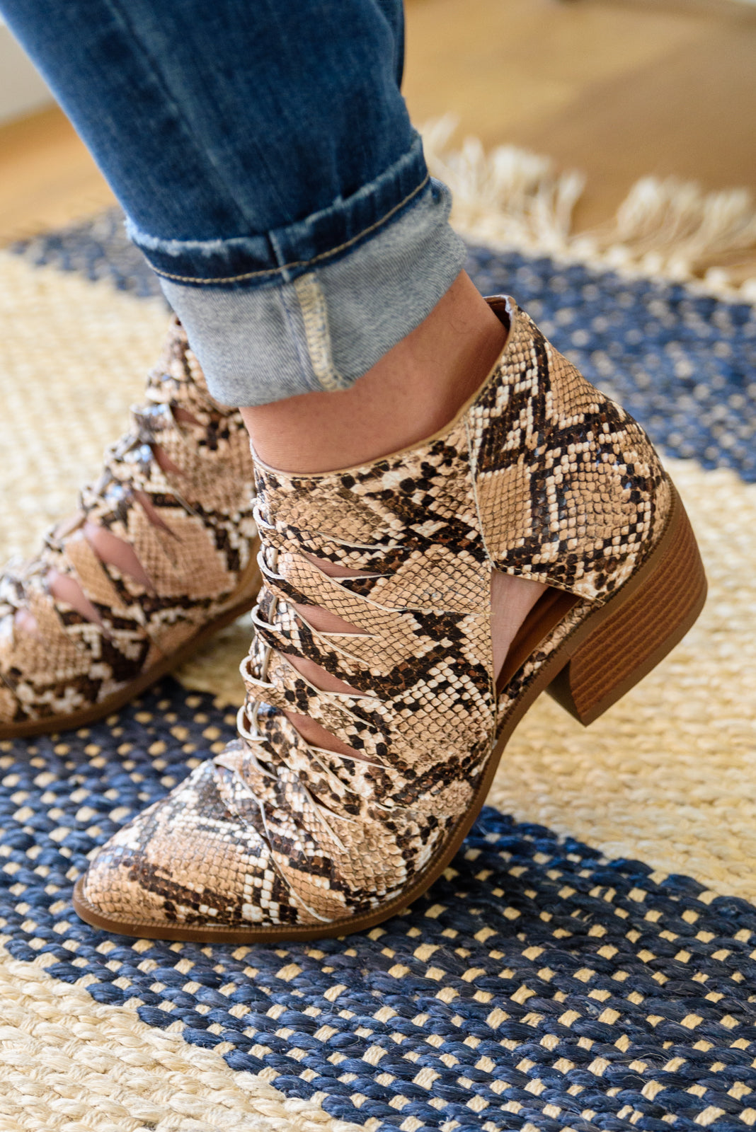 Botines Sadie de piel de serpiente