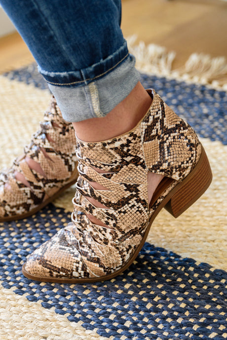 Botines Sadie de piel de serpiente
