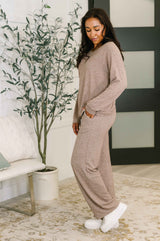 Seasonal Snooze Top and Bottom Set in Brown