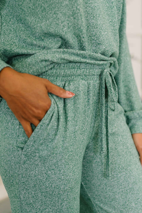 Seasonal Snooze Top and Bottom Set in Hunter Green