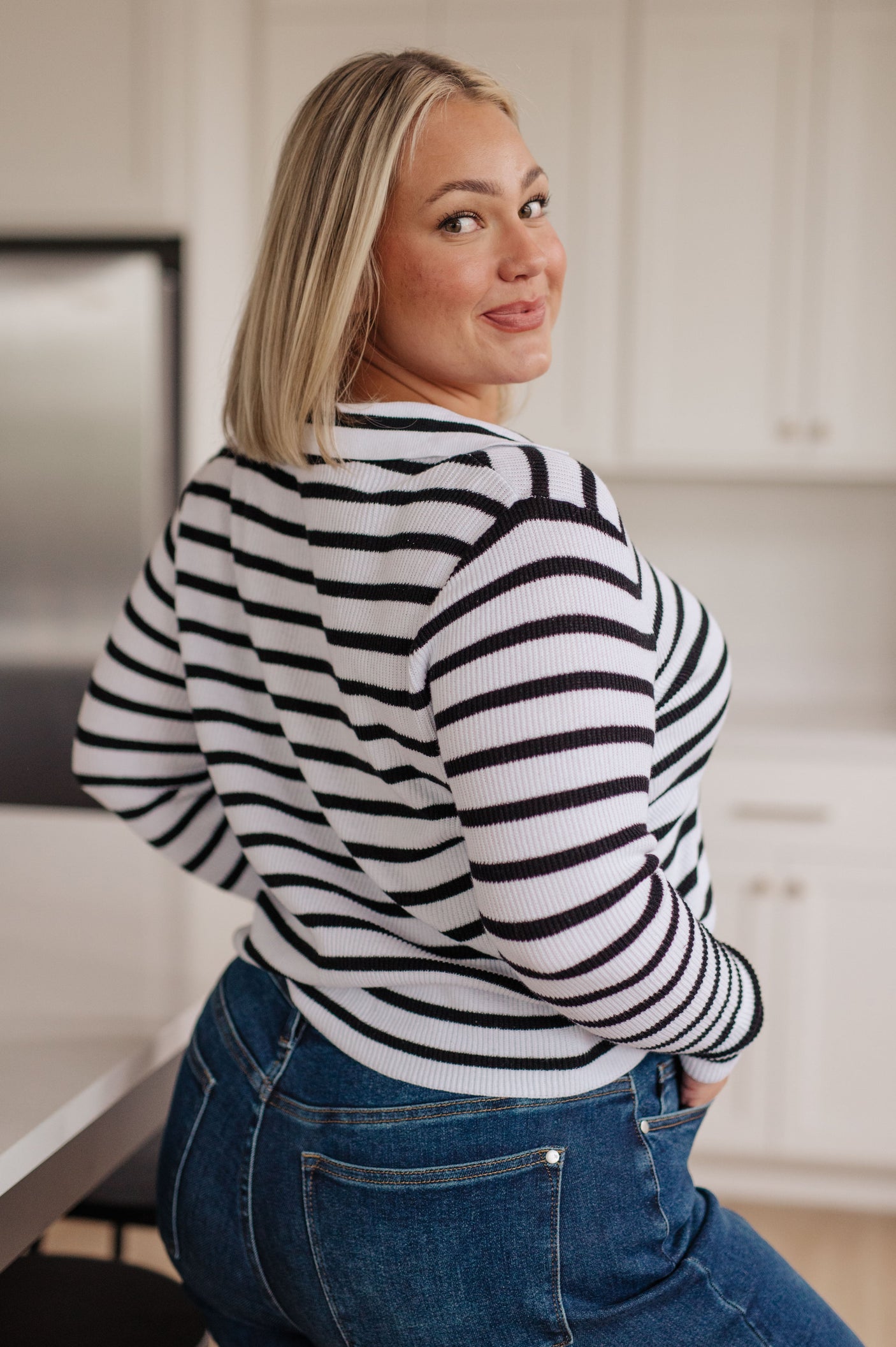 Self Improvement V-Neck Striped Sweater - Liarian Unlimited Boutique