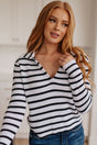 Self Improvement V-Neck Striped Sweater - Liarian Unlimited Boutique