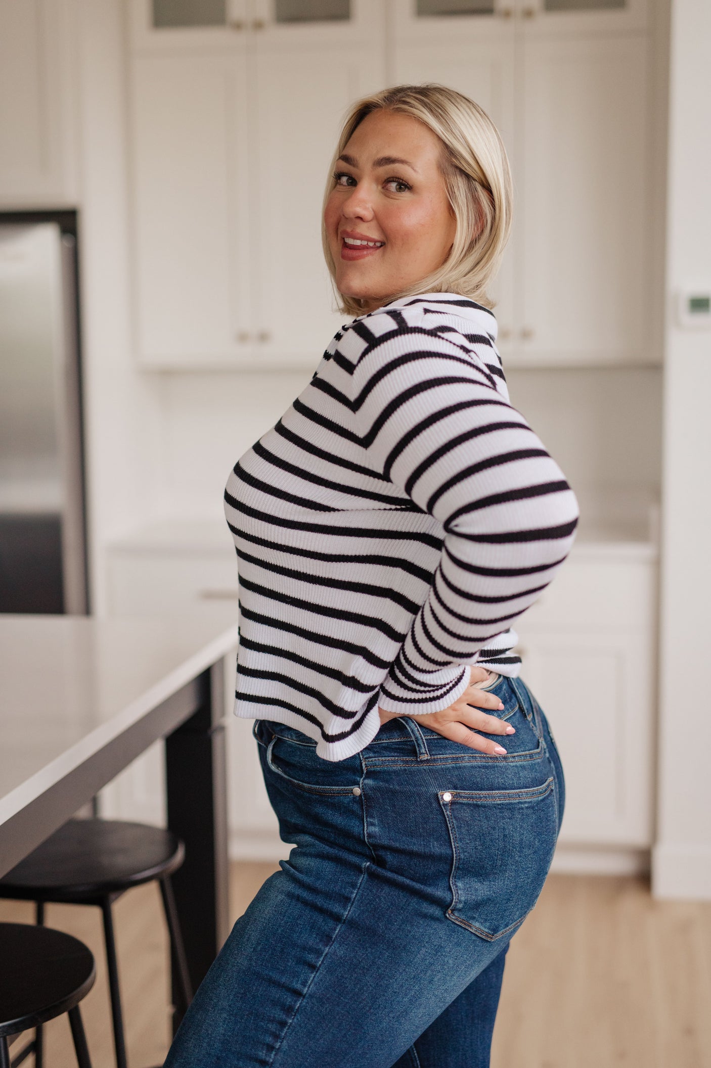 Self Improvement V-Neck Striped Sweater - Liarian Unlimited Boutique