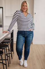 Self Improvement V-Neck Striped Sweater - Liarian Unlimited Boutique