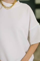 Sense of Clarity Boxy Top in Off White