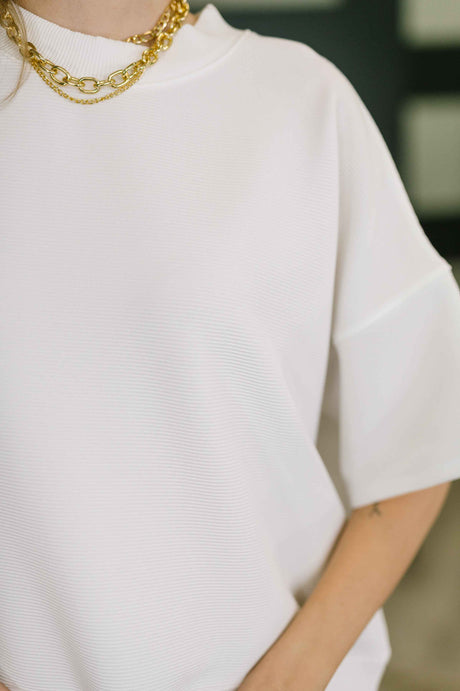 Sense of Clarity Boxy Top in Off White