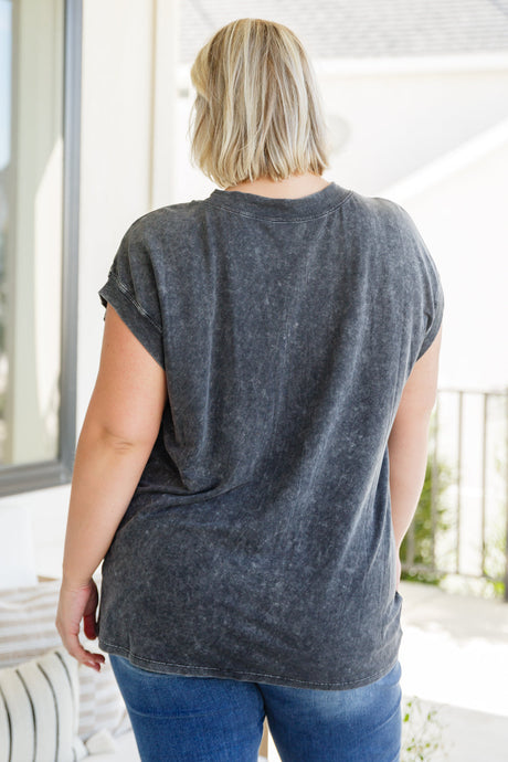 She's Alright Mineral Wash Sleeveless Henley - Liarian Unlimited Boutique
