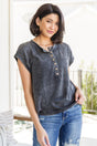 She's Alright Mineral Wash Sleeveless Henley - Liarian Unlimited Boutique
