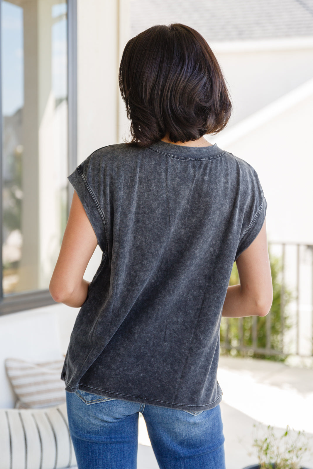 She's Alright Mineral Wash Sleeveless Henley - Liarian Unlimited Boutique