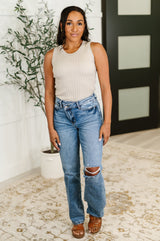 Camiseta sin mangas con cuello redondo acanalado "She's Exceptional"