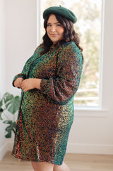 Vestido camisero con lentejuelas Shimmering Splendor